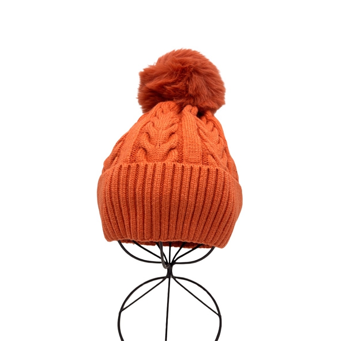 Scarpy creation bonnet pompon amovible revers orange3733206_2