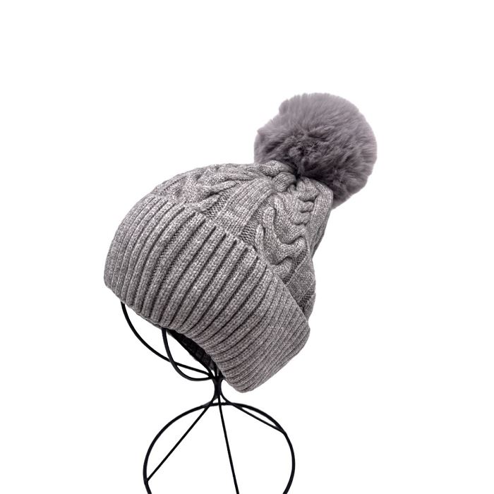 Scarpy creation my bonnet pompon amovible revers yl gris3733208_2