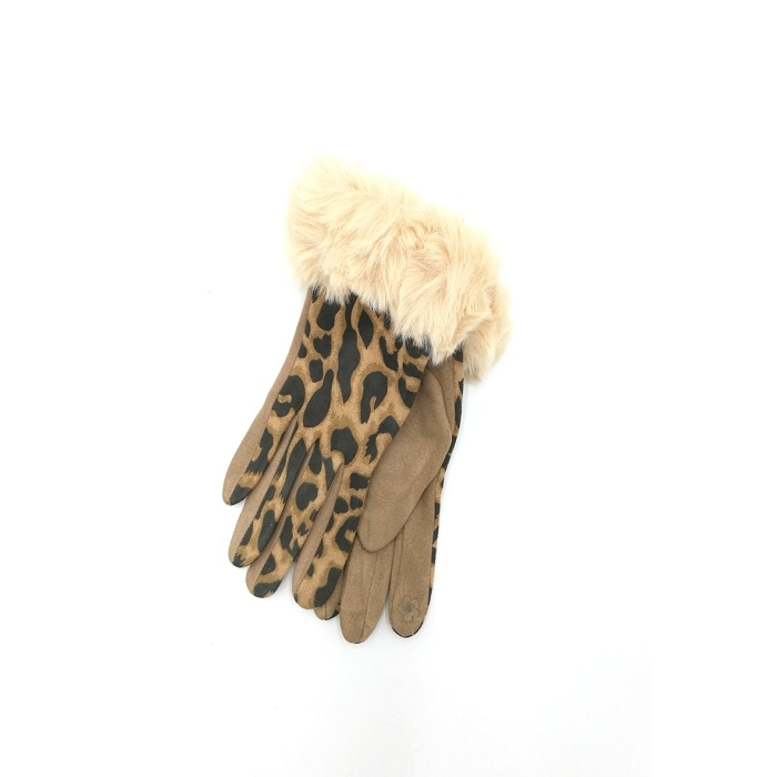 Scarpy creation gants tactiles leopard beige