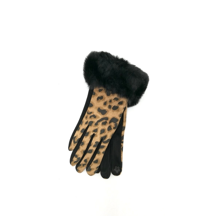 Scarpy creation gants tactiles leopard noir