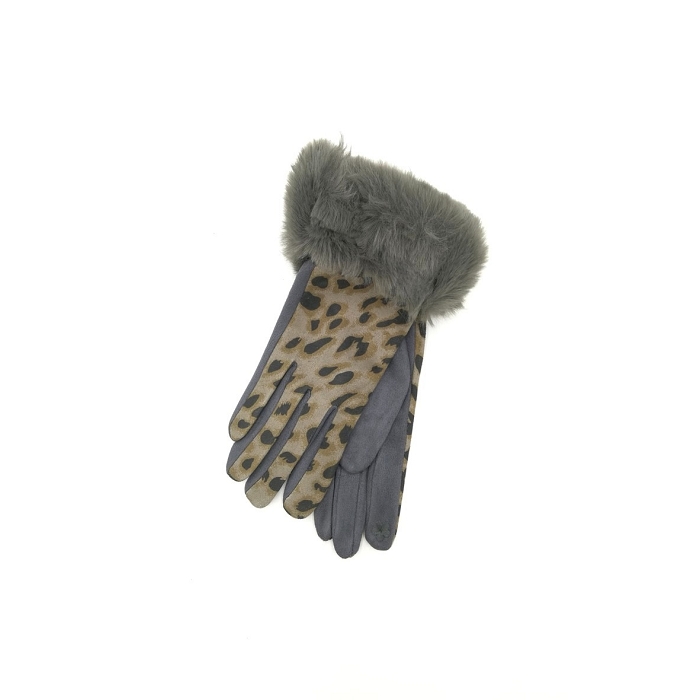 Scarpy creation gants tactiles leopard gris