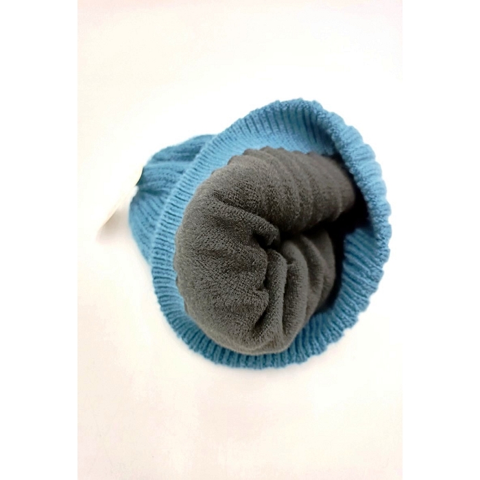 Scarpy creation bonnet chaud doulbe sans pompon bleu3734303_2