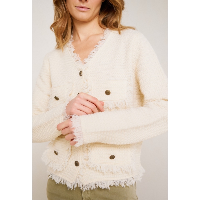 Scarpy creation gilet boutonne bords couture beige3735002_2