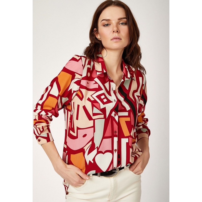 Scarpy creation my bichette chemise fleurie yl rouge
