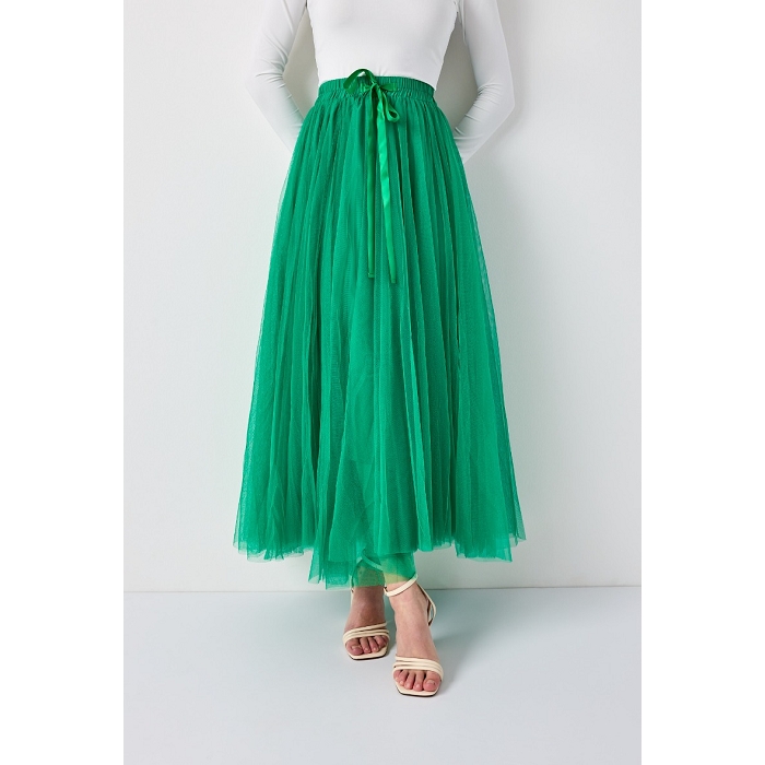 Scarpy creation chokki jupe longue en tulle de printemps vert3749201_4