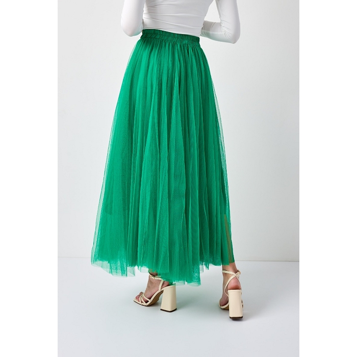 Scarpy creation chokki jupe longue en tulle de printemps vert3749201_5