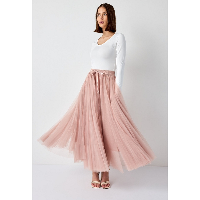 Scarpy creation my chokki jupe longue en tulle de printemps yl rose