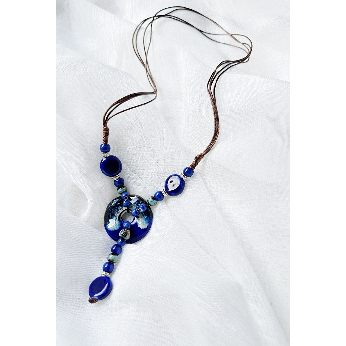 Scarpy creation my dady collier ceramique fleurs yl bleu3764403_2