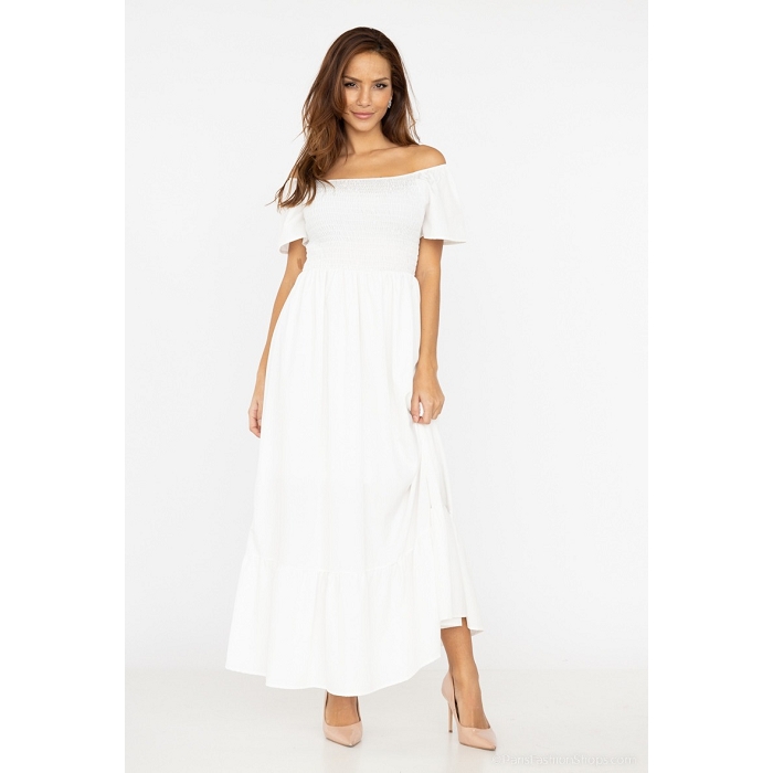 Scarpy creation mimi robe logue unie blanc