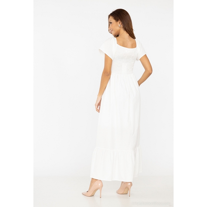 Scarpy creation mimi robe logue unie blanc3765702_4