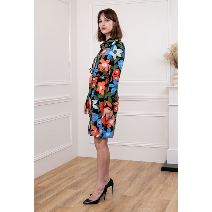 Scarpy creation my mimi robe chemise ceinture fleurs yl noir3766001_3