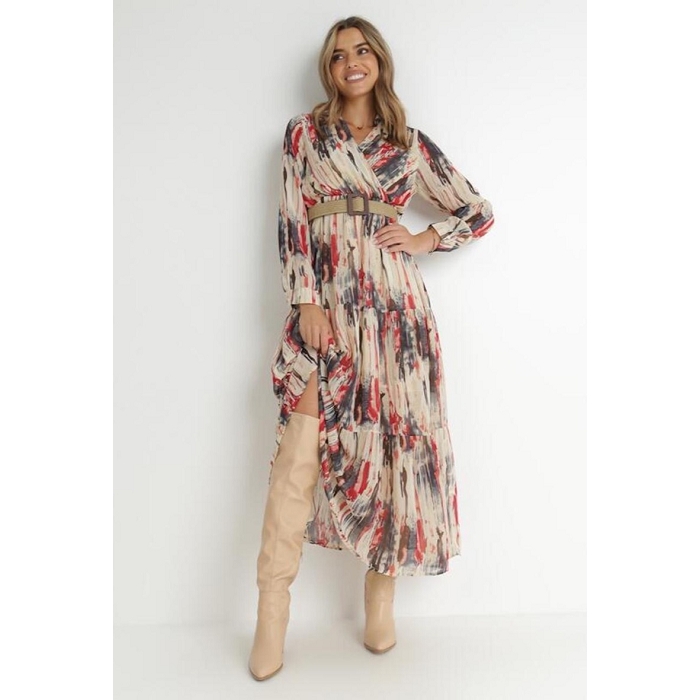 Scarpy creation my rosa robe cache coeur imprime yl beige