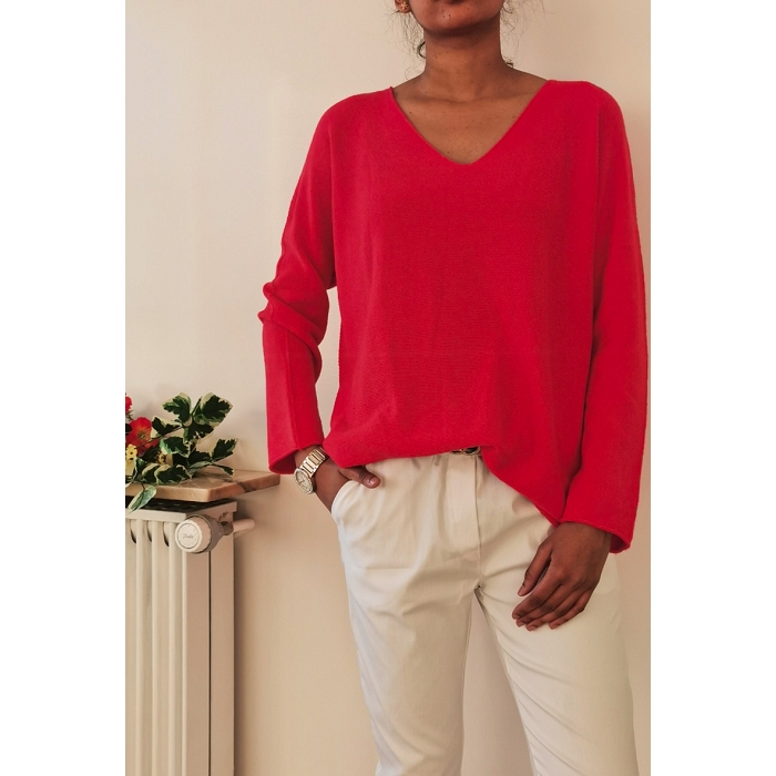 Scarpy creation my zafia pull en maille laine yl orange
