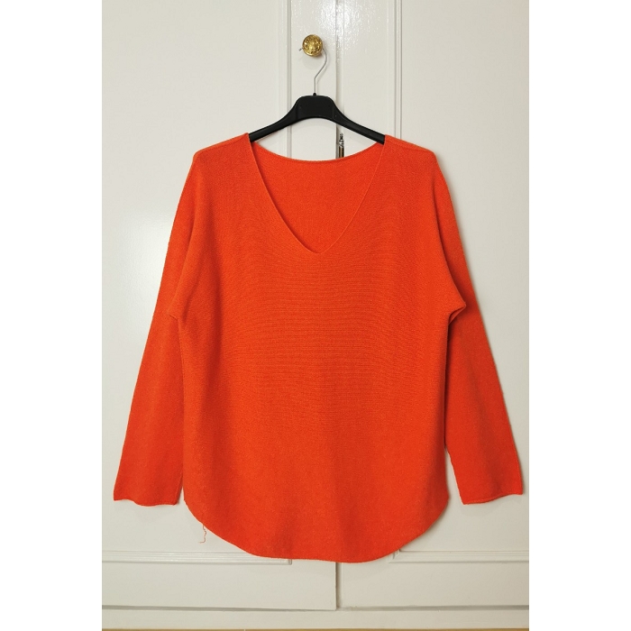 Scarpy creation zafia pull en maille laine orange3767806_4