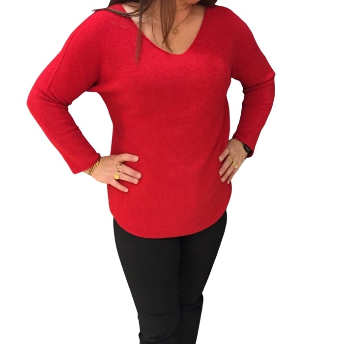 Scarpy creation my zafia pull en maille laine yl rouge3767807_4