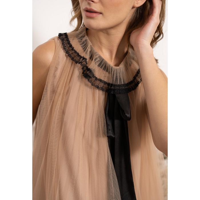 Scarpy creation choky robe tulle col claudine satin naturel3772201_4