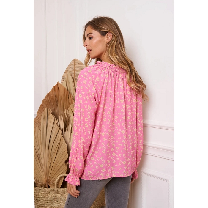 Scarpy creation kilky blouse dentelles petits boutons rose3773901_3