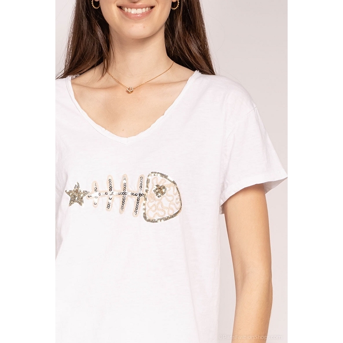 Scarpy creation my skiny tshirt brode sequins yl blanc3776306_2