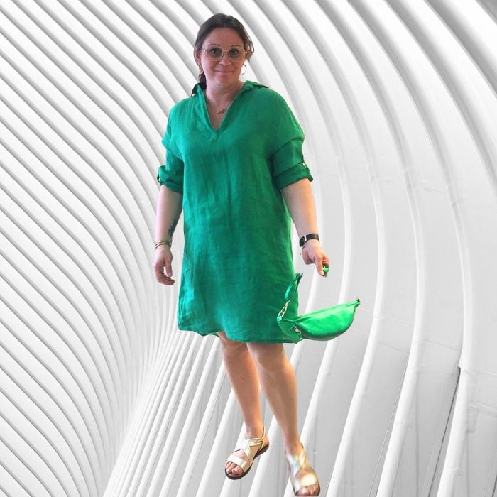 Scarpy creation my keepcool robe en lin yl vert