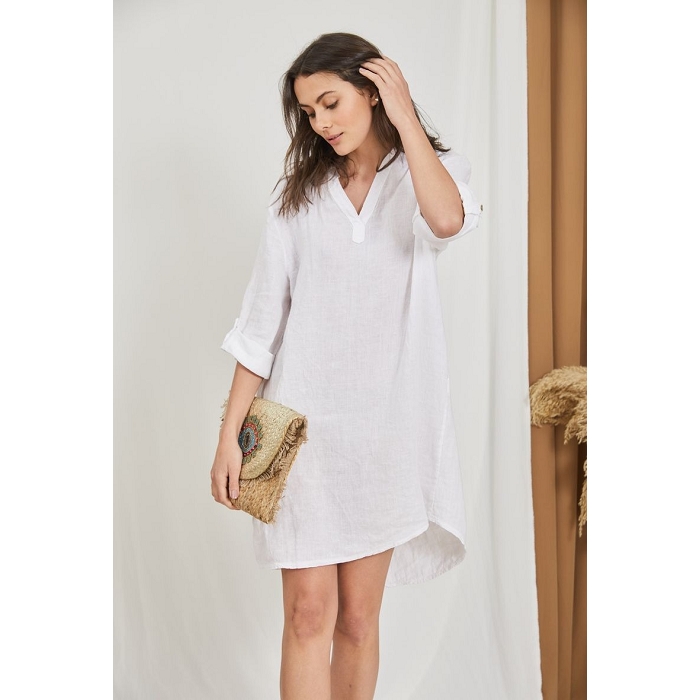 Scarpy creation keepcool robe en lin blanc3783505_3