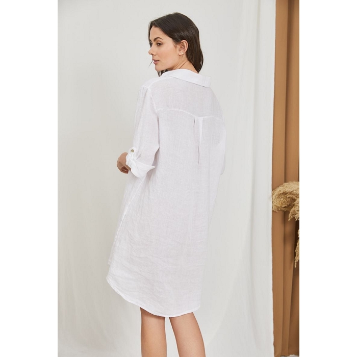 Scarpy creation keepcool robe en lin blanc3783505_5
