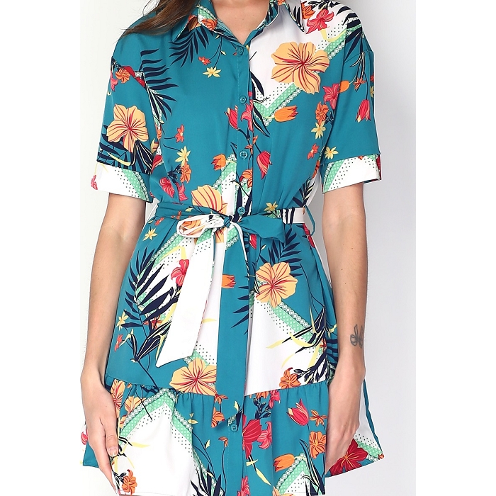 Scarpy creation lidia robe manche courte imprime floral bleu3785101_2