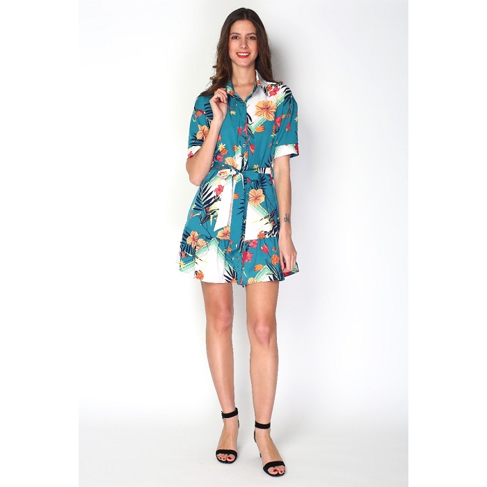 Scarpy creation lidia robe manche courte imprime floral bleu3785101_3