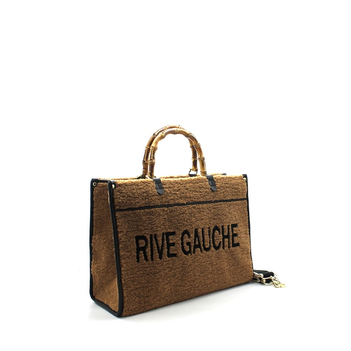 Rive gauche rive gauche hugo sac main effet mouton naturel3805102_3