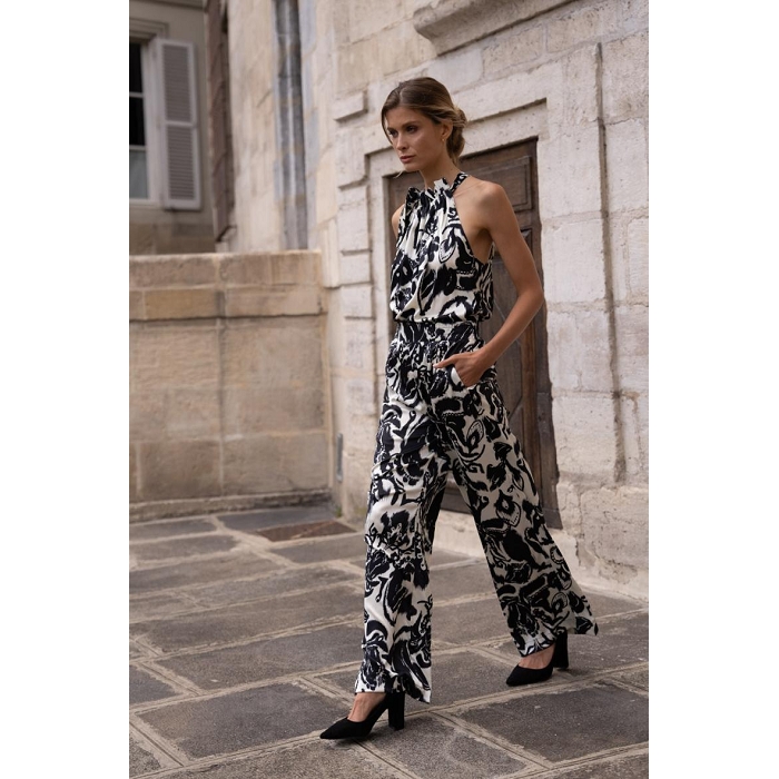 Scarpy creation high tide pantalon fluide imprime noir3808701_4