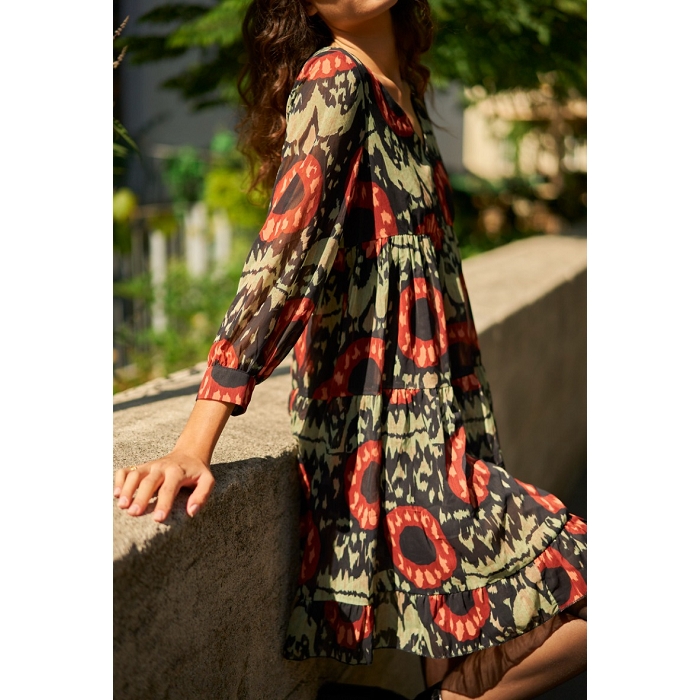 Scarpy creation my choki robe imprimee col v yl vert3810901_2