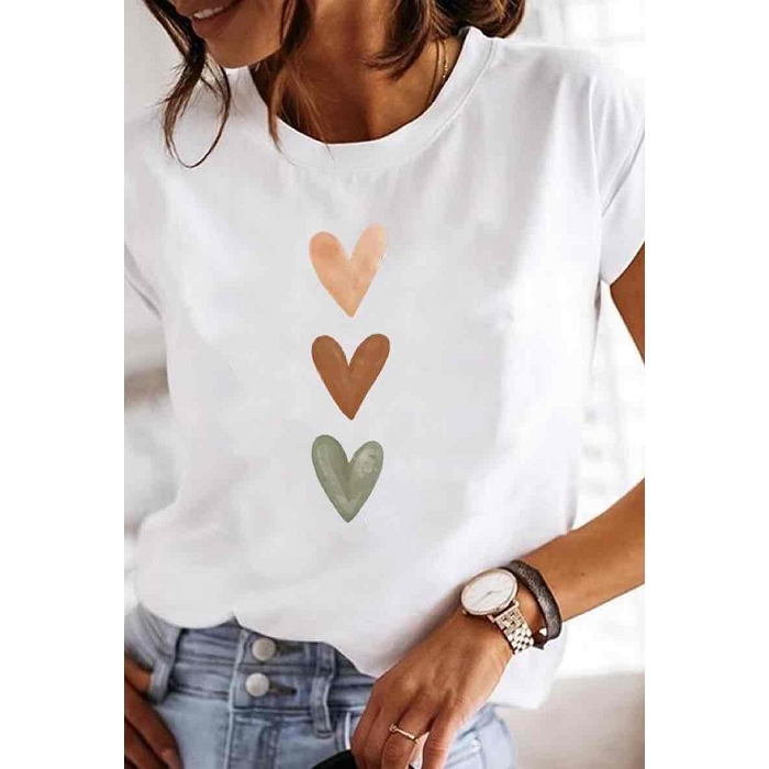Scarpy creation estee tshirt imprime blanc