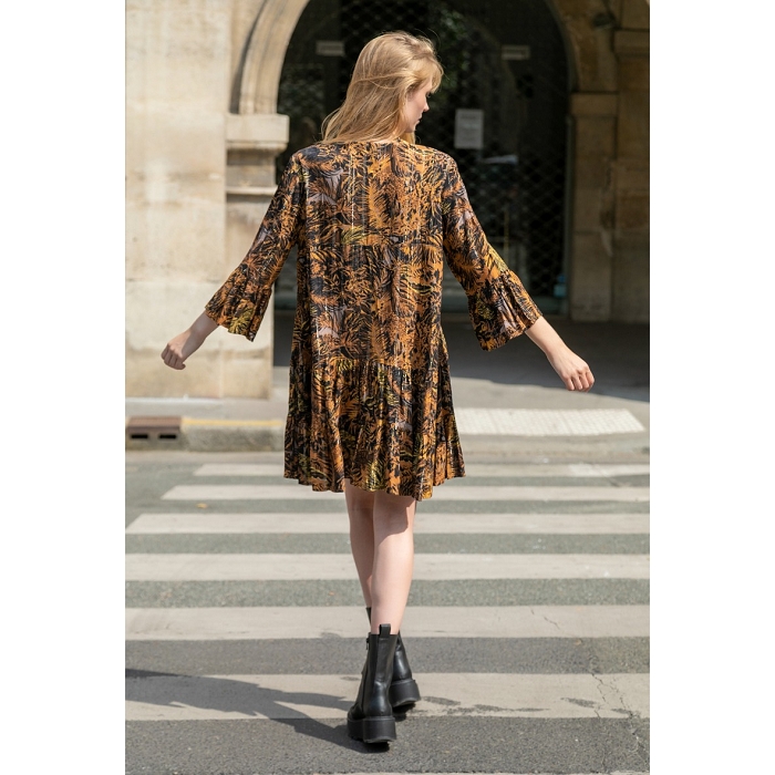 Scarpy creation my queeny robe chemise tunique col v yl marron3811601_4