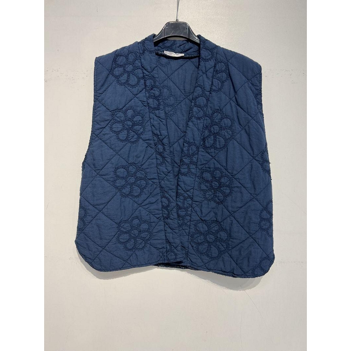 Scarpy creation noelie veste gilet matelassee brodee bleu3812203_6