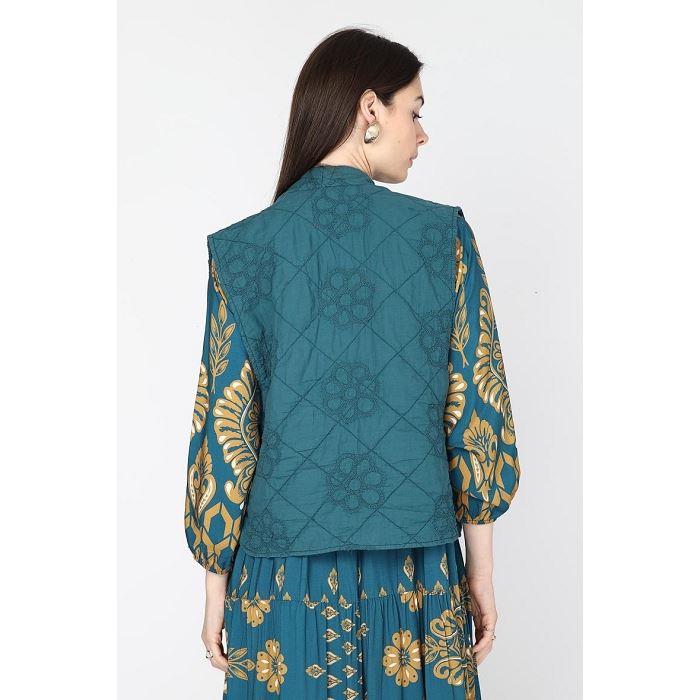 Scarpy creation noelie veste gilet matelassee brodee bleu3812205_5