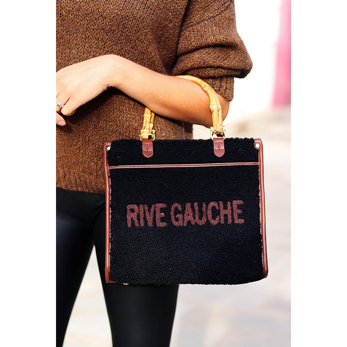 Rive gauche rive gauche montaigne sac main effet mouton noir3819801_5