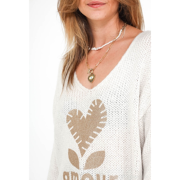 Scarpy creation amour a croquer pull maille doux beige3820001_3