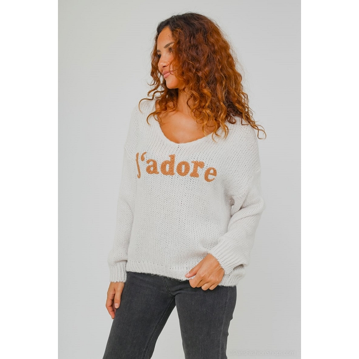 Scarpy creation my jadore pull maille doux yl beige3820201_5