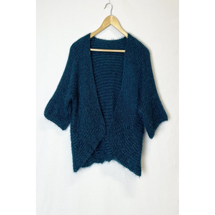 Scarpy creation kimono gilet bolero manche courte bleu3820305_5