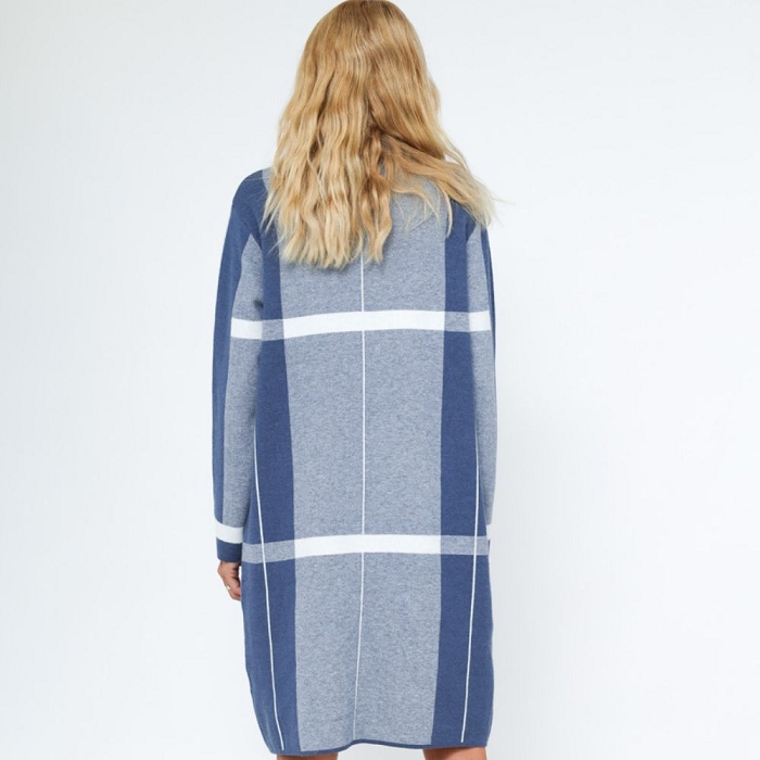 Scarpy creation rosy robe ample en maille et rayure bleu3830801_3
