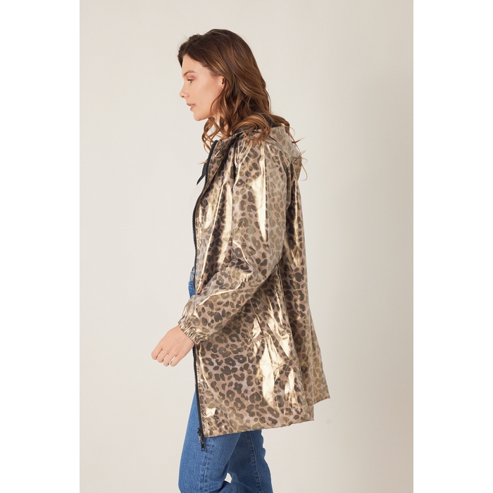 Scarpy creation escandelle parka imprime reversible marron3831301_2