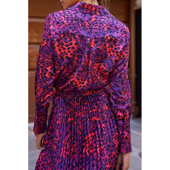Scarpy creation choklate jupe satin plissee imprime leopard rouge3831501_4