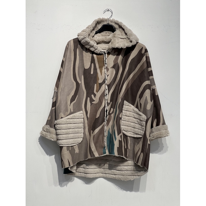 Scarpy creation nolie manteau en daim fausse fourrure noir