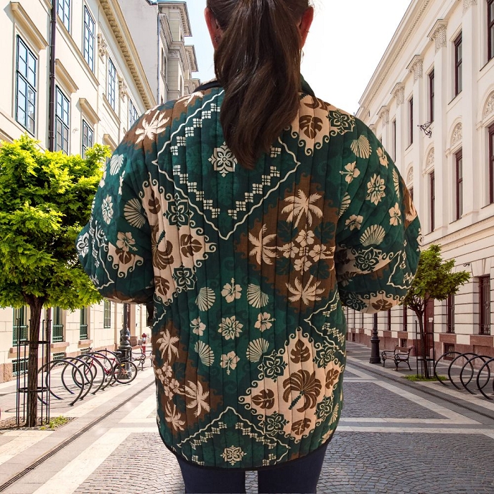 Scarpy creation nolie veste matelassee imprimee vert3832801_2