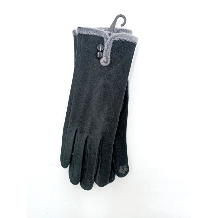 Scarpy creation my charmant gants tactiles fourrure boutons yl noir
