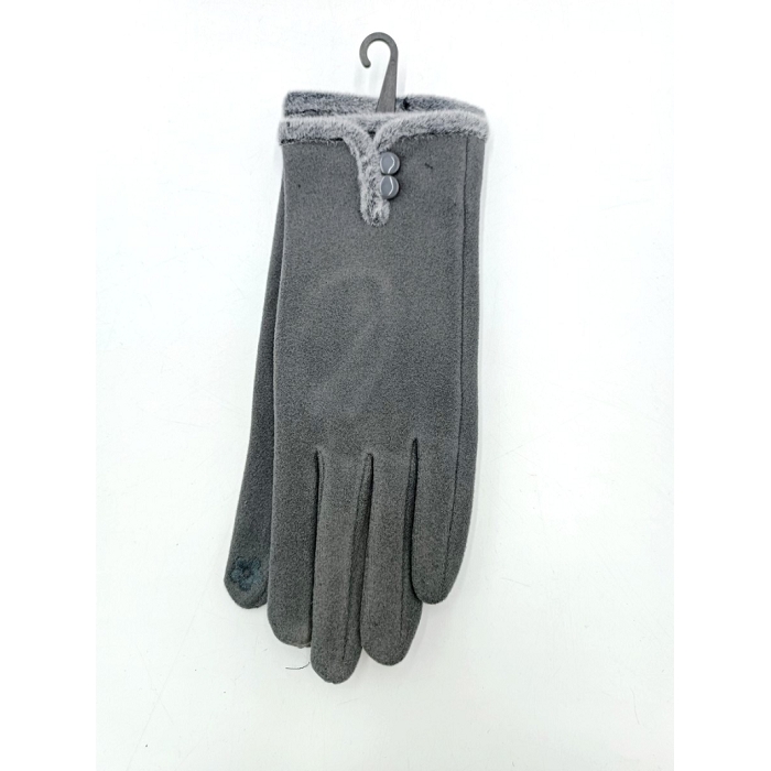Scarpy creation my charmant gants tactiles fourrure boutons yl gris