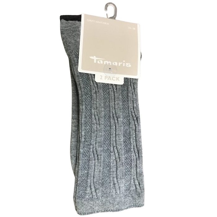 Tamaris chaussettes chaussettes structure torsadee gris