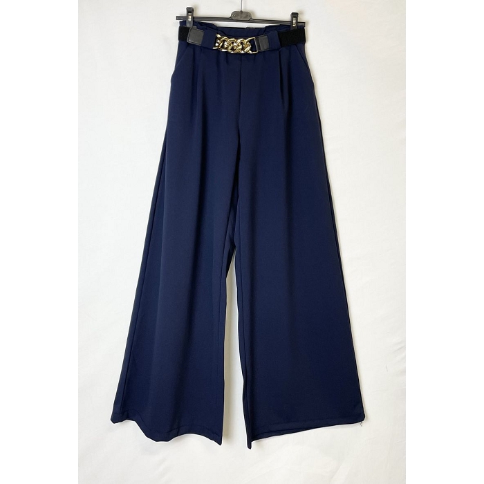 Scarpy creation pantalon large ceinture chaine bleu3865002_2