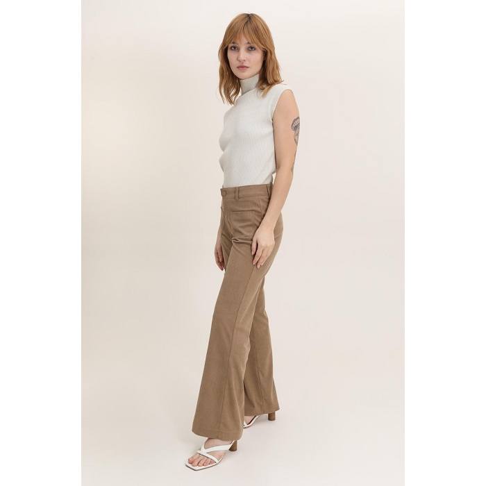 Scarpy creation pantalon droit en velour beige3865301_5