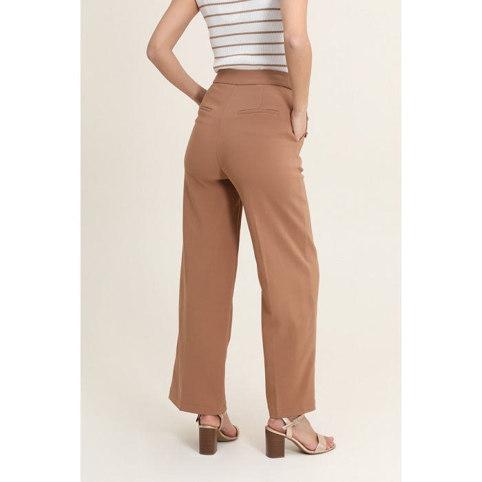 Scarpy creation pantalon large avec bouton marron3865401_4