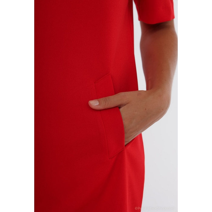 Scarpy creation robe courte a poche rouge3867301_5